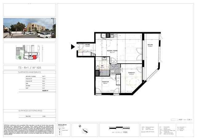 Afficher la photo en grand Appartement T3 à vendre - 3 pièces - 63.69 m2 - BIGANOS - 33 - AQUITAINE - Century 21 Duprat & Associés