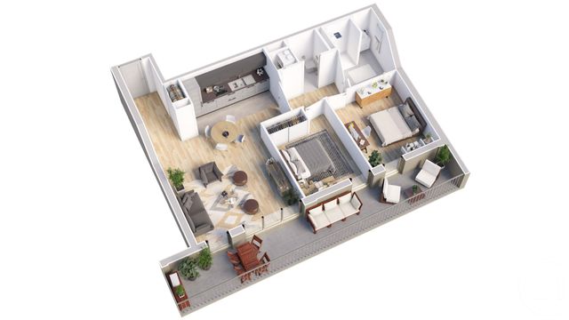 Afficher la photo en grand Appartement T3 à vendre - 3 pièces - 63.69 m2 - BIGANOS - 33 - AQUITAINE - Century 21 Duprat & Associés