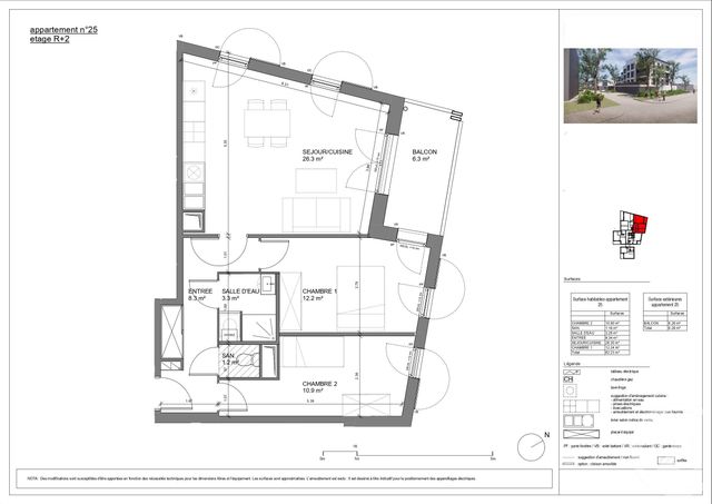 Appartement T3 à vendre - 3 pièces - 62.23 m2 - BIGANOS - 33 - AQUITAINE - Century 21 Duprat & Associés