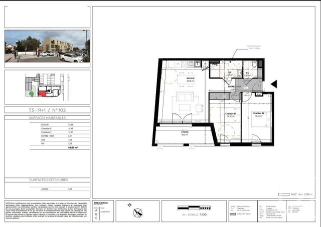 Appartement T3 à vendre - 3 pièces - 64.06 m2 - BIGANOS - 33 - AQUITAINE - Century 21 Duprat & Associés