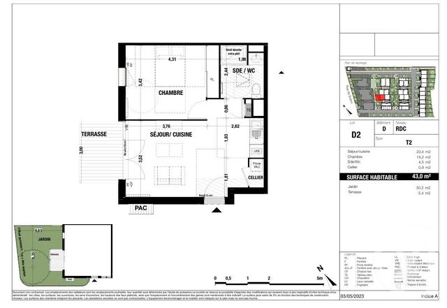 Appartement T2 à vendre - 2 pièces - 43.0 m2 - BELIN BELIET - 33 - AQUITAINE - Century 21 Duprat & Associés