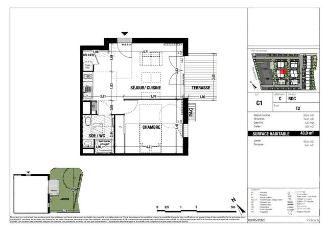 Appartement T2 à vendre - 2 pièces - 43.0 m2 - BELIN BELIET - 33 - AQUITAINE - Century 21 Duprat & Associés