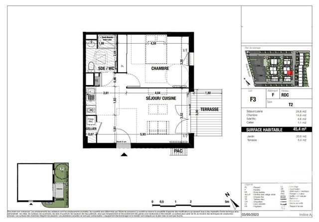 Appartement T2 à vendre - 2 pièces - 45.4 m2 - BELIN BELIET - 33 - AQUITAINE - Century 21 Duprat & Associés
