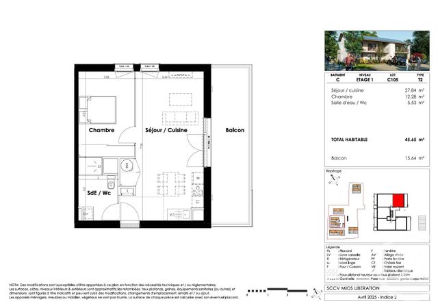 Appartement T2 à vendre - 2 pièces - 45.65 m2 - MIOS - 33 - AQUITAINE - Century 21 Duprat & Associés