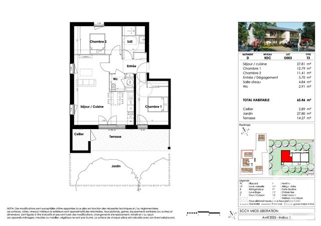 Appartement T3 à vendre - 3 pièces - 65.46 m2 - MIOS - 33 - AQUITAINE - Century 21 Duprat & Associés
